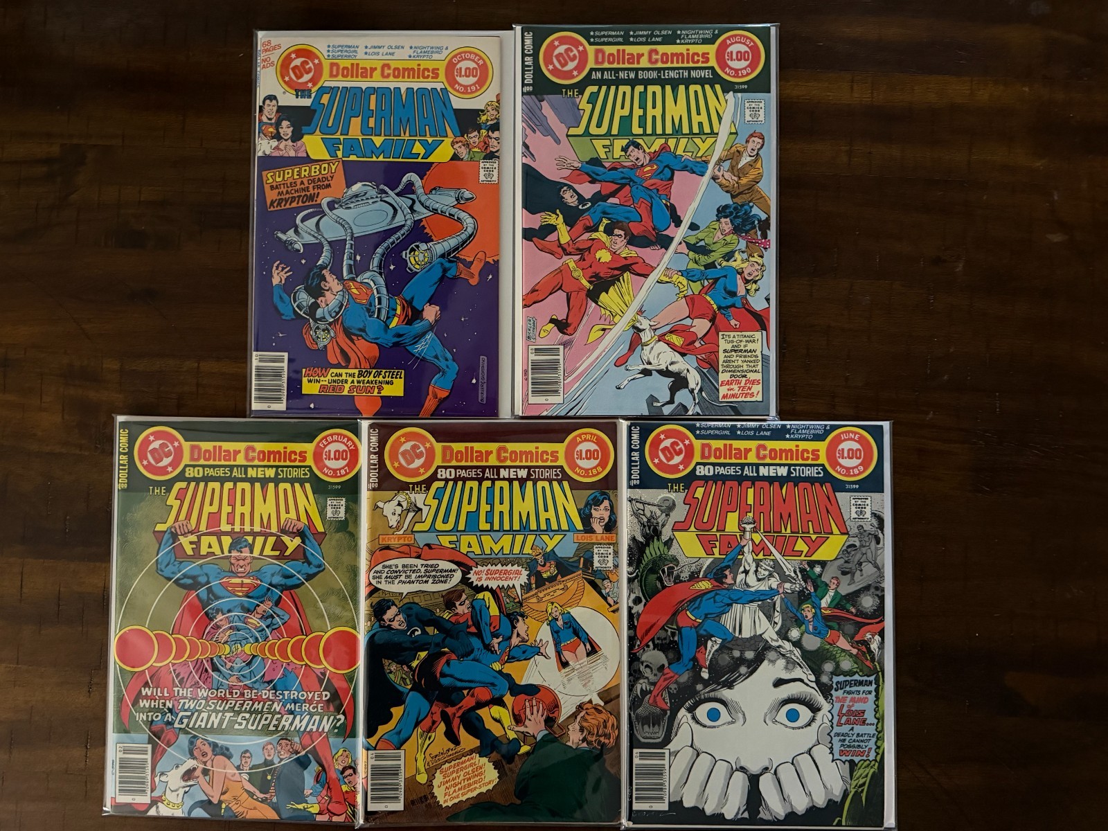 The Superman Family #187 188 189 190 191 DC Comic 1978 Bronze Age Lot