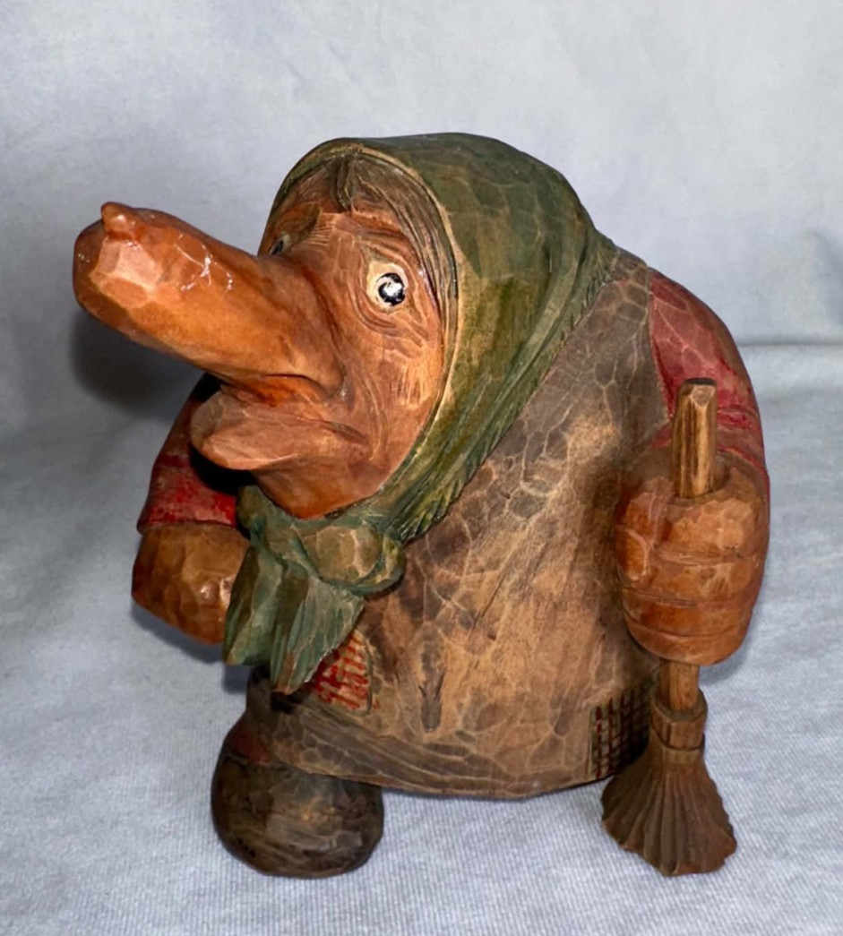 Rare Anton Sveen Hand Carved Wood 6"Norwegian Woman Troll Figure Norway-Unsigned Rare Anton Sveen Hand Carved Wood 6"Norwegian Woman Troll Figure Norway-Unsigned