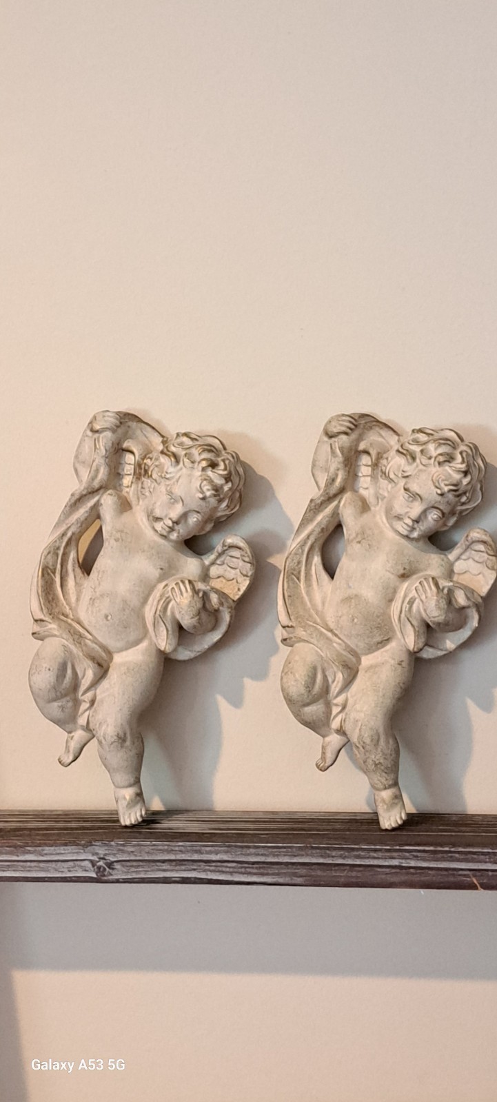 Vintage Set of 2 Cherub Putti Wall Plaques Vintage Set of 2 Cherub Putti Wall Plaques