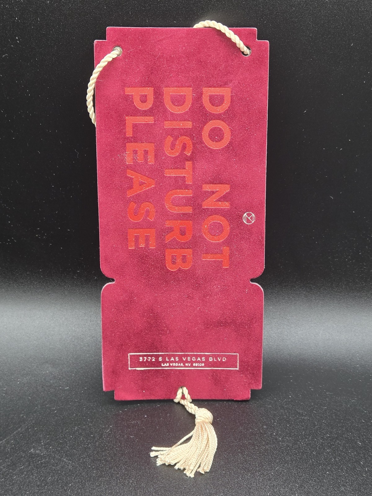 Nomad Las Vegas MGM Resorts Velvet Do Not Disturb Please Door Sign Hanger