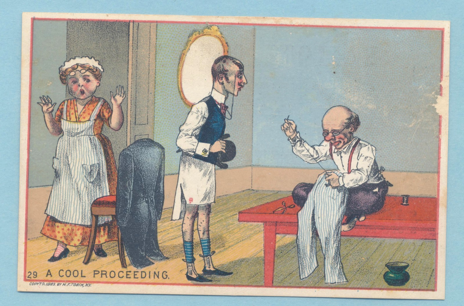 Victorian Trade Card Hallock, Gary & Co. Clothing Very Colorful Victorian Trade Card Hallock, Gary & Co. Clothing Very Colorful