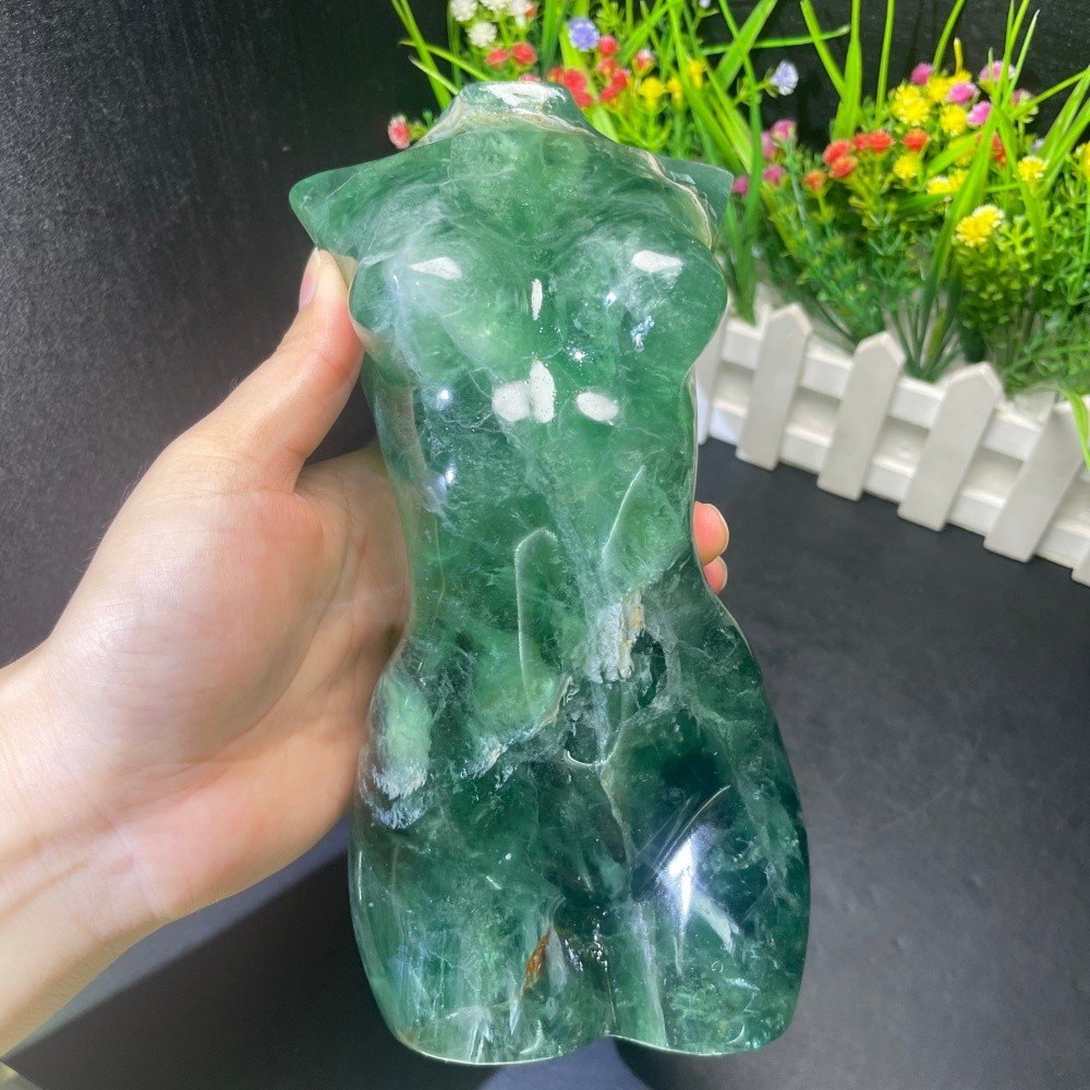 Customizable:4.7LB 7.6"Green Fluorite Lady Statue Crystal Carving Reiki Decor Customizable:4.7LB 7.6"Green Fluorite Lady Statue Crystal Carving Reiki Decor
