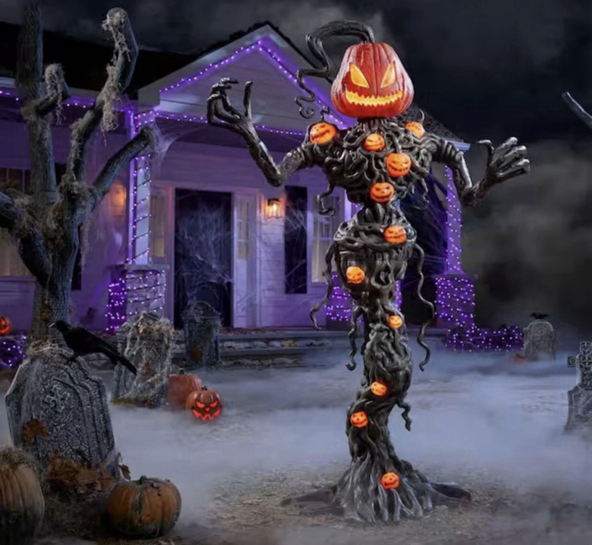 Home Accents Holiday 6.5Ft Wicked LED Pumpkin Vine Creature Halloween Prop Home Accents Holiday 6.5Ft Wicked LED Pumpkin Vine Creature Halloween Prop