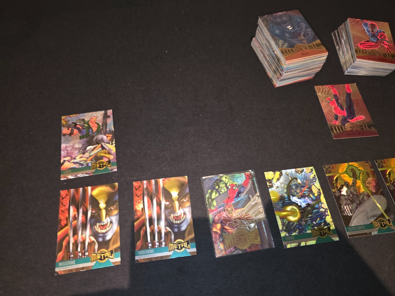 1995 FLEER MARVEL METAL 180 BASE FOIL CARD INCOMPLETE SET WITH DUPLICATES 1995 FLEER MARVEL METAL 180 BASE FOIL CARD INCOMPLETE SET WITH DUPLICATES