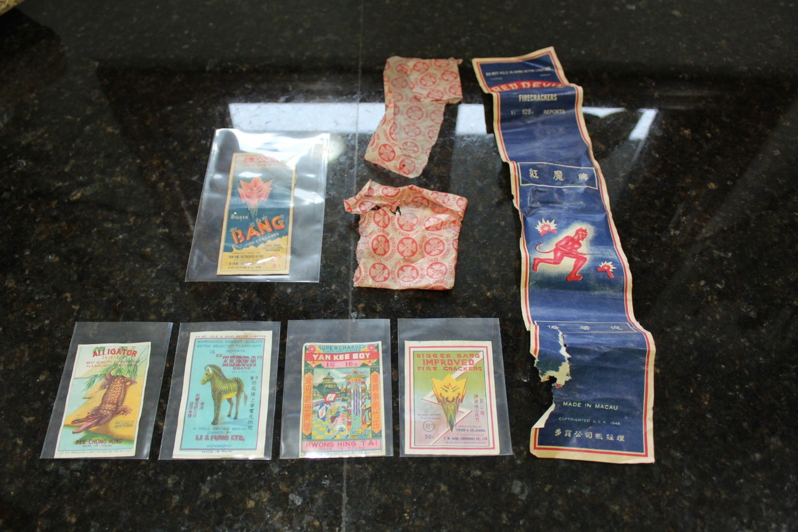 Vintage Fireworks Labels Red Devil Wrapper Dated 1948 Lot of 7
