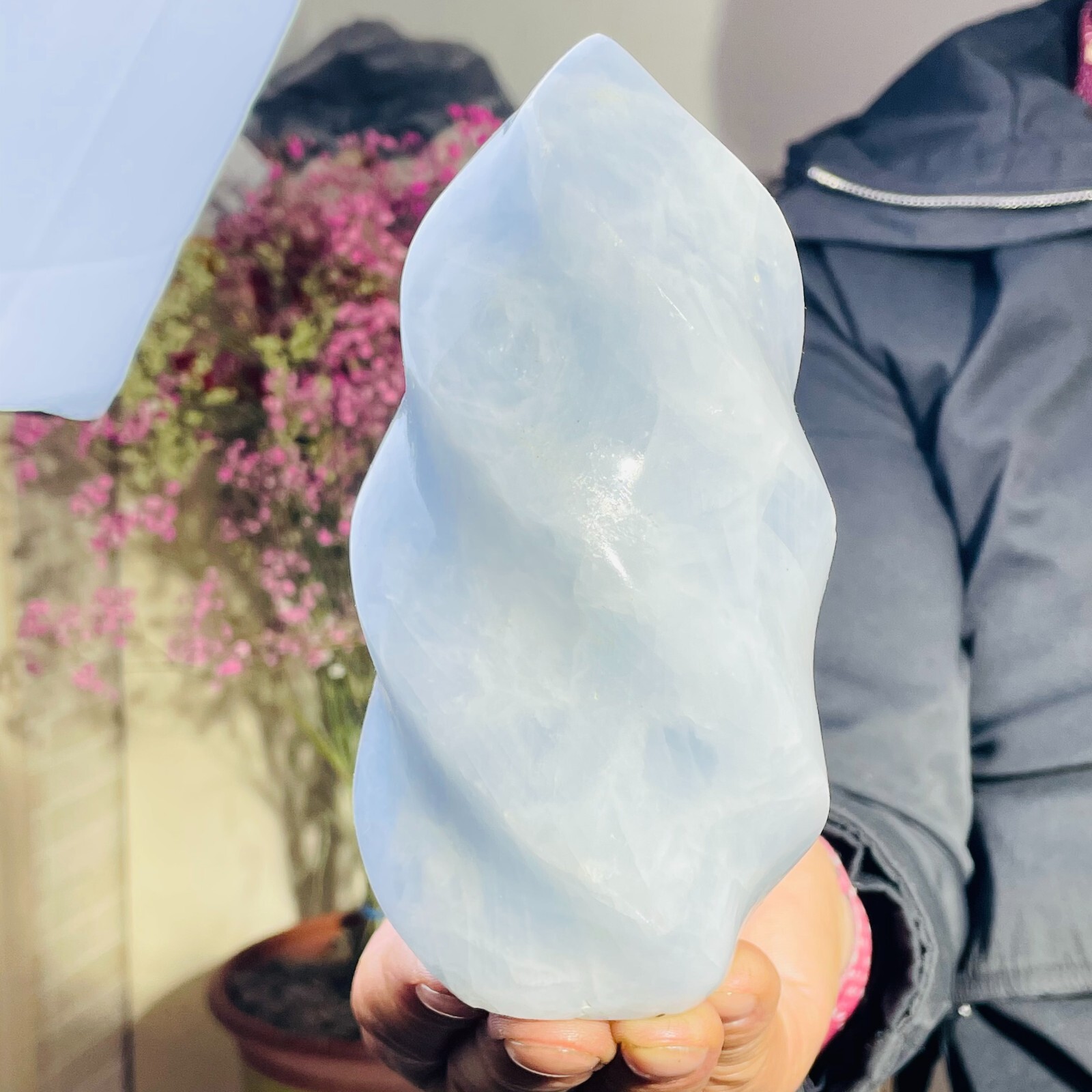 2.62lb Large Natural Blue Celestite Quartz Crystal Torch Point Specimen Healing 2.62lb Large Natural Blue Celestite Quartz Crystal Torch Point Specimen Healing