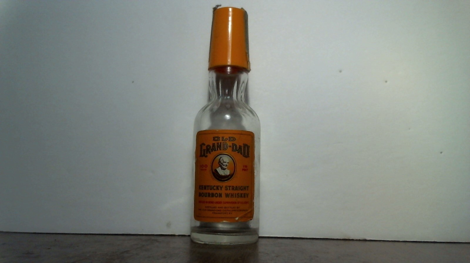 Vintage Old Grand-Dad Miniature Bottle 1/10 Pint 86 Proof Bourbon Empty Mini