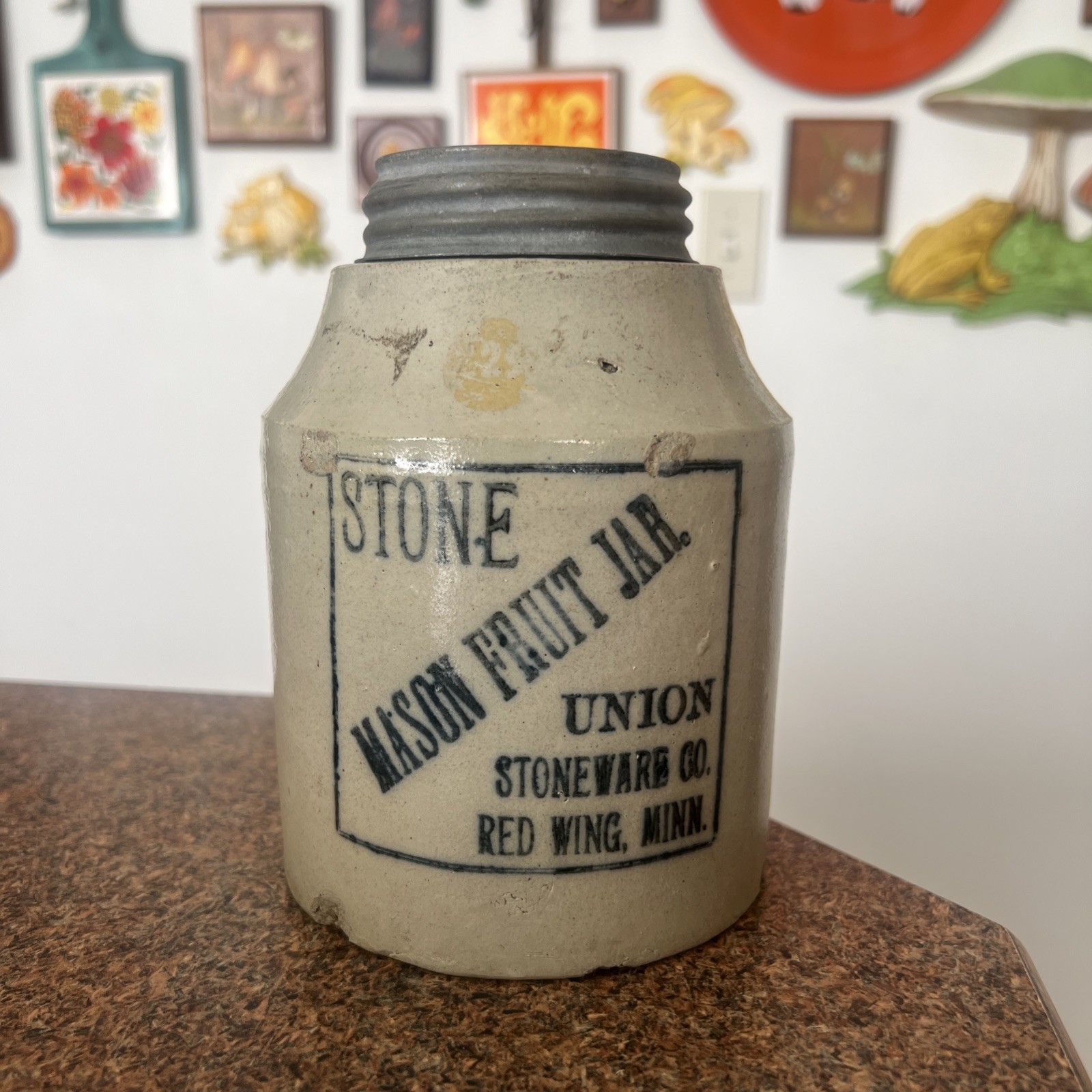 Antique Union Stoneware Co. Red Wing Small 6" Mason Fruit Jar, READ DESCRIPTION Antique Union Stoneware Co. Red Wing Small 6" Mason Fruit Jar, READ DESCRIPTION