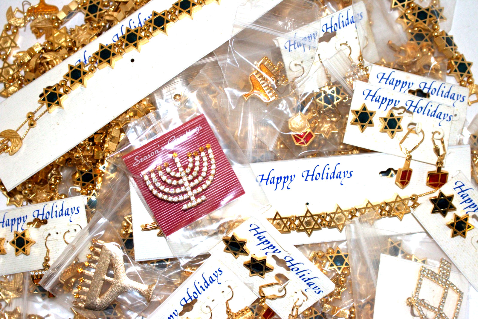HUGE Lot Judaica Jewish Jewelry Wear Design Bracelet Brooch Earring 4 Lbs + HUGE Lot Judaica Jewish Jewelry Wear Design Bracelet Brooch Earring 4 Lbs +