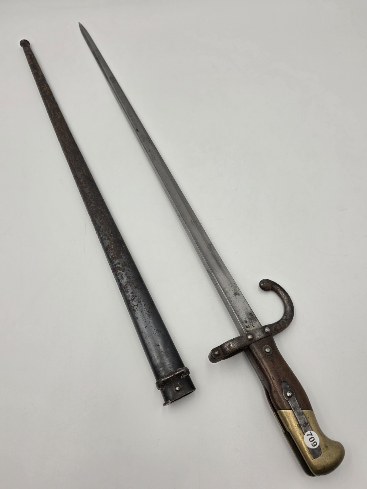 French M1874 Gras Bayonet St Etienne 1878 Matching Scabbard Antique Military French M1874 Gras Bayonet St Etienne 1878 Matching Scabbard Antique Military