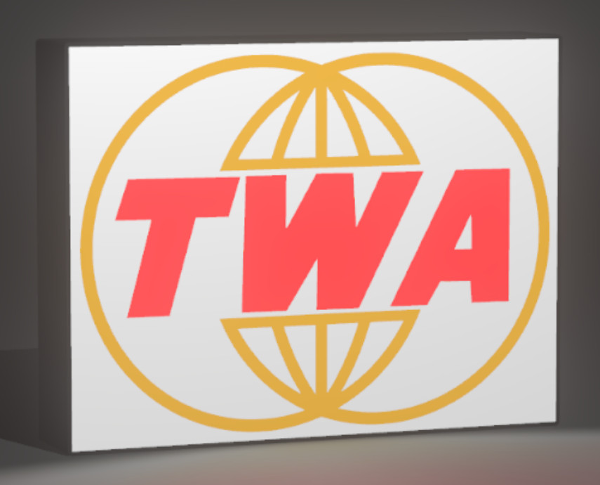 TWA Lighted Sign Vintage Airline Display | USB Powered LED Desk Light | Retro Av TWA Lighted Sign Vintage Airline Display | USB Powered LED Desk Light | Retro Av