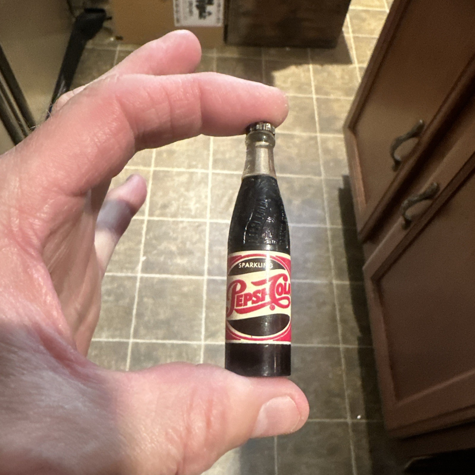 Vintage Pepsi Cola Miniature Soda Bottle Figural Cigarette Advertising Lighter Vintage Pepsi Cola Miniature Soda Bottle Figural Cigarette Advertising Lighter
