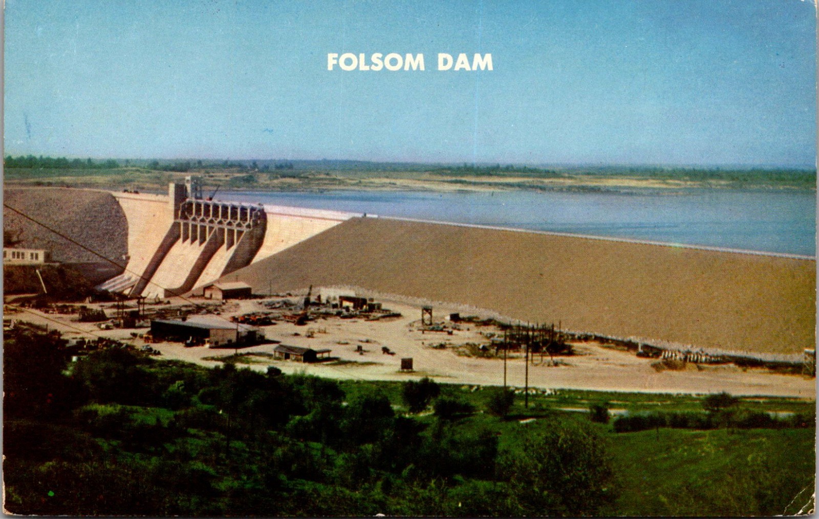 Folsom California CA American River Folsom Dam Near Sacramento Postcard Folsom California CA American River Folsom Dam Near Sacramento Postcard