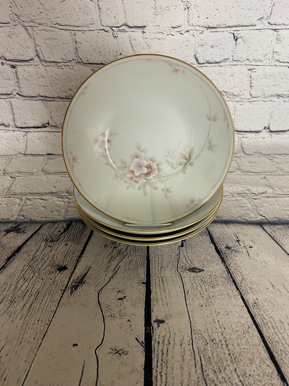Vintage Legendary By Noritake Shrewsbury 3490 Soup Bowls 7.5" Floral Set of 4