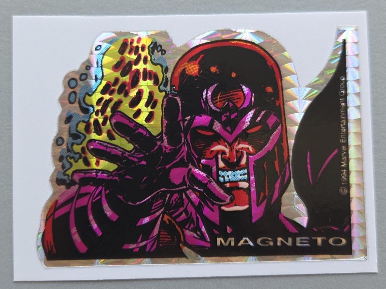 1 Rare VTG Prism Die Cut 1994 Marvel Ent Group "Magneto" Vending Machine Sticker 1 Rare VTG Prism Die Cut 1994 Marvel Ent Group "Magneto" Vending Machine Sticker
