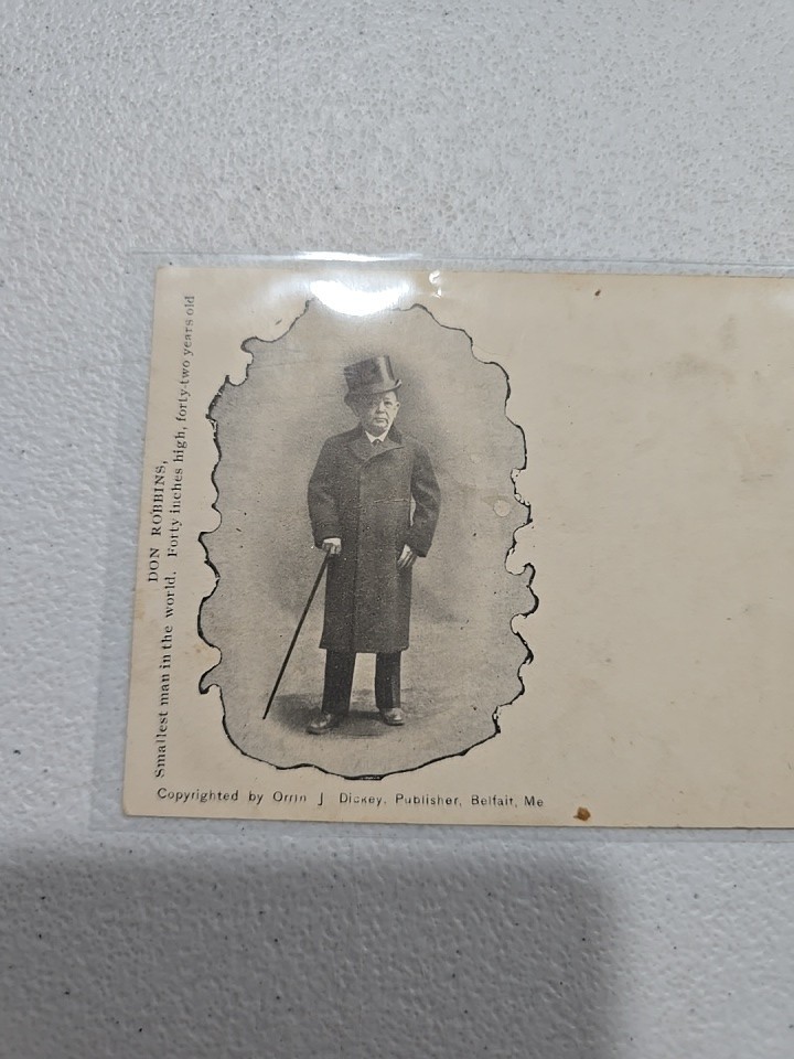 Vintage Early Real Photo Postcard Dwarf/Midget Don Robbins Private Mailing Card