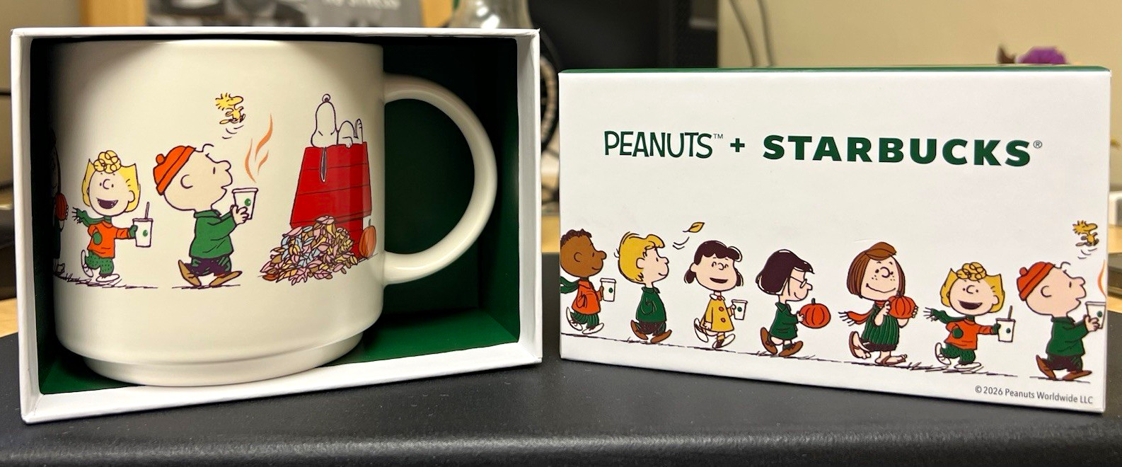 Starbucks Peanuts Snoopy Ceramic Mug 14 fl oz White/Green Coffee & Tea 2026 Starbucks Peanuts Snoopy Ceramic Mug 14 fl oz White/Green Coffee & Tea 2026