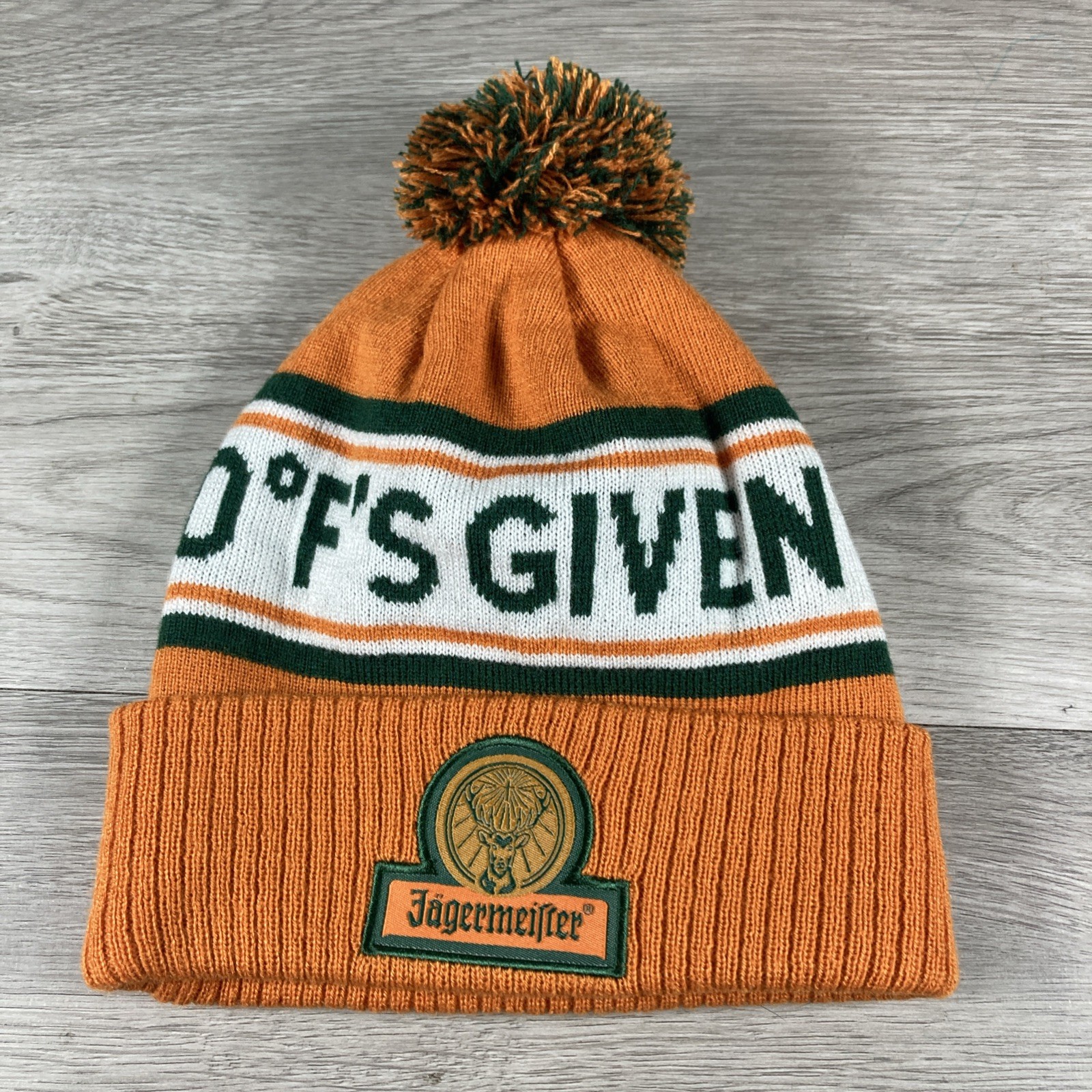 Jagermeister Beanie 0° F’s Given Pom Orange Winter Knit Hat Liquor Promo Jagermeister Beanie 0° F’s Given Pom Orange Winter Knit Hat Liquor Promo