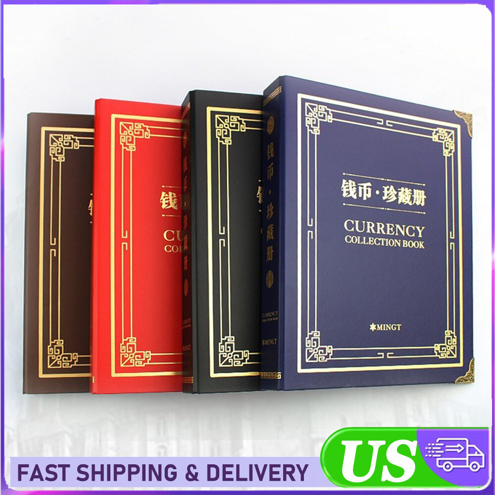 300pcs Banknote Album Book Collection Storage Sheet Paper Money Currency Page US 300pcs Banknote Album Book Collection Storage Sheet Paper Money Currency Page US