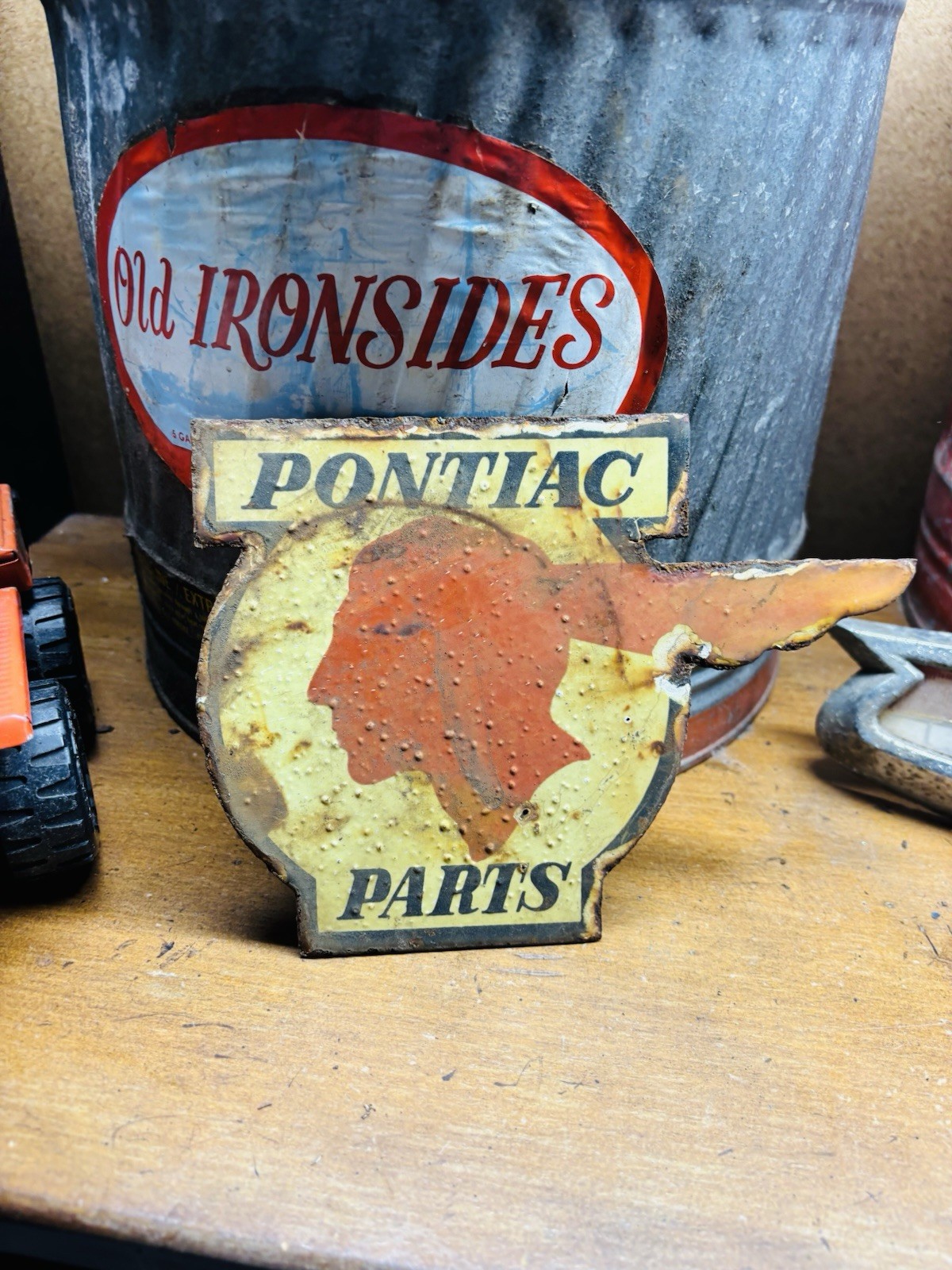 Pontiac Parts Porcelain Advertising Sign Pontiac Parts Porcelain Advertising Sign