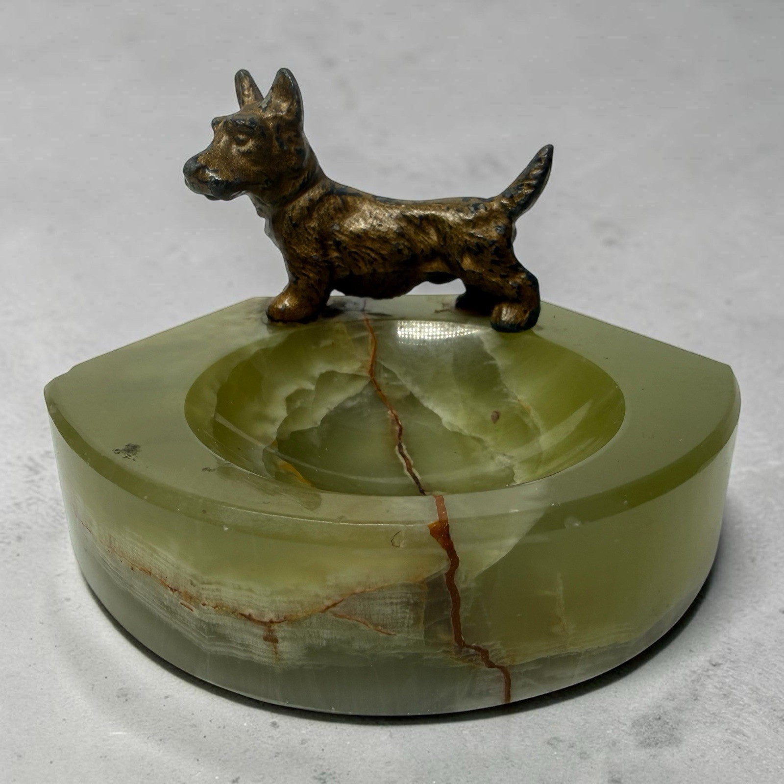 VTG BRONZE SCOTTISH TERRIER DOG ONYX MARBLE ASHTRAY MADE IN GERMANY VTG BRONZE SCOTTISH TERRIER DOG ONYX MARBLE ASHTRAY MADE IN GERMANY