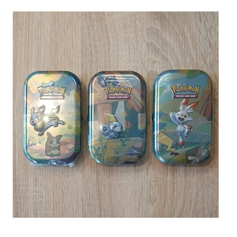 Pokemon TCG Metal Tin Tins Lot of 3 Sword & Shield Chimpep Hopplo 2020