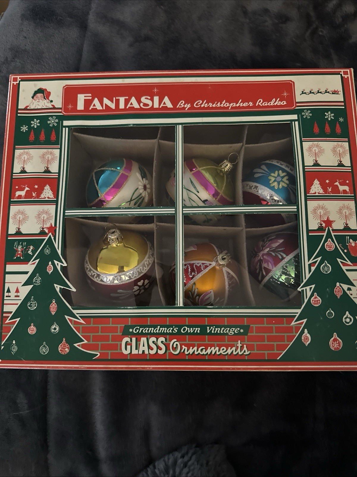 Christopher Radko Fantasia Crown Sparkle Glass Ornaments Set Of 6 Christopher Radko Fantasia Crown Sparkle Glass Ornaments Set Of 6