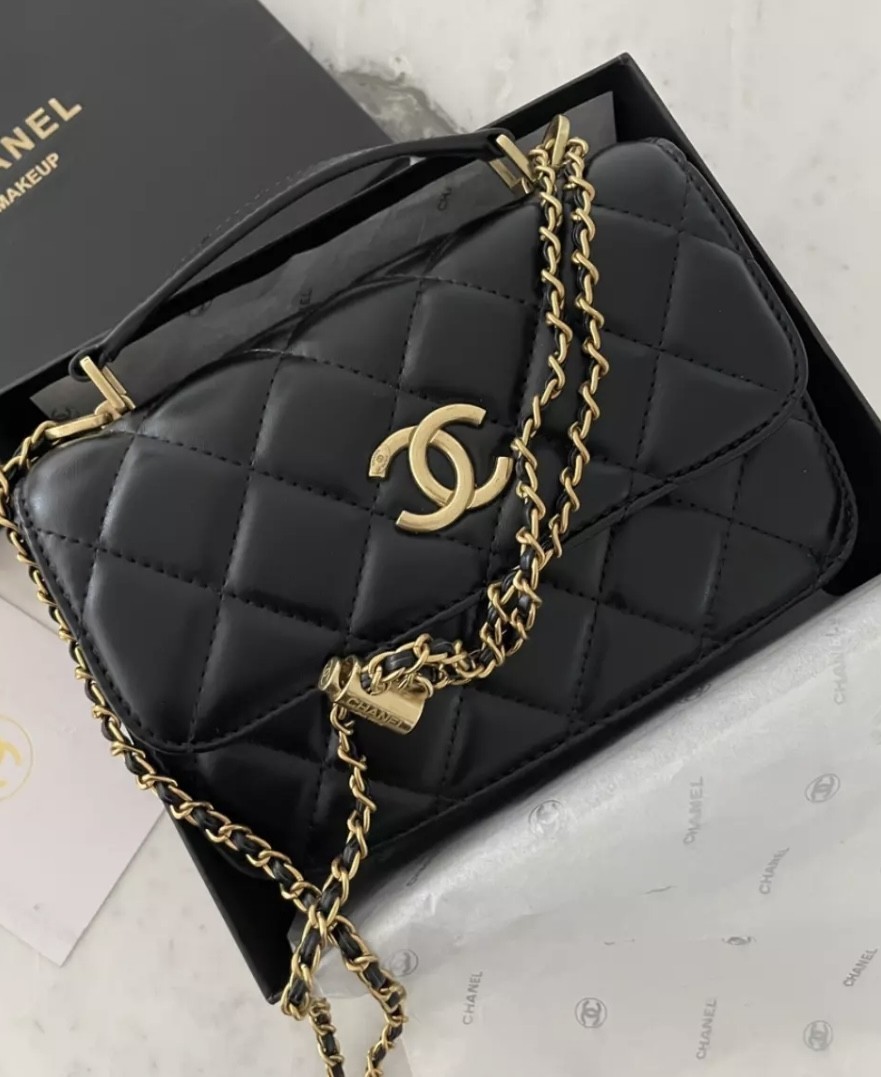 Chanel Makeup Black Quilted Shoulder Strap Bag Crossbody Bucket- VIP Gift w box Chanel Makeup Black Quilted Shoulder Strap Bag Crossbody Bucket- VIP Gift w box