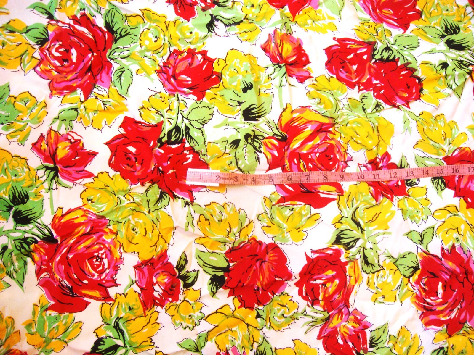 Vintage 1940's 50's Cold Rayon Floral Print Fabric/5 Yds + 8" X 38" Wide Vintage 1940's 50's Cold Rayon Floral Print Fabric/5 Yds + 8" X 38" Wide