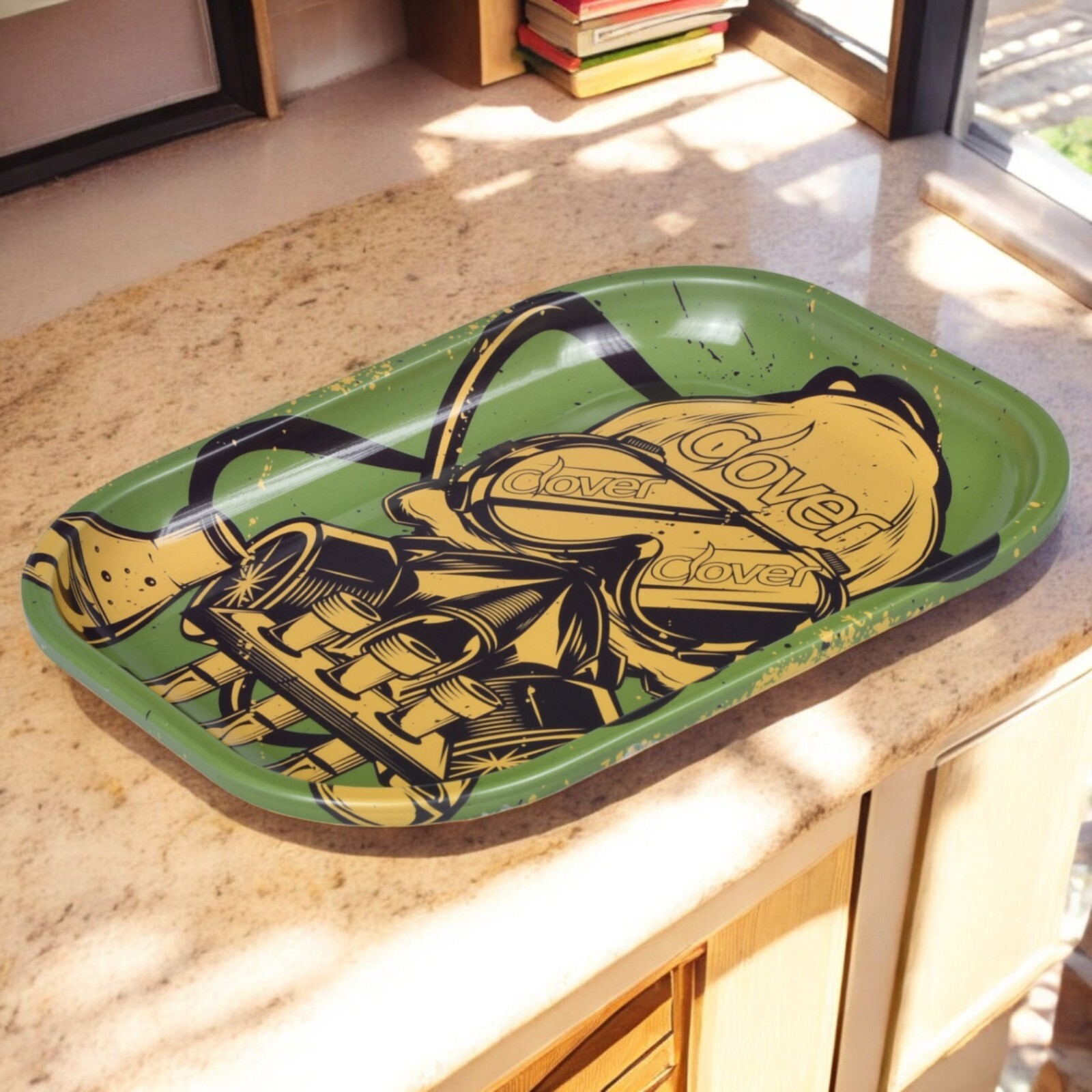 Small Metal Tray with PVC - Small Cute Decorative Tray - Metal Tray
