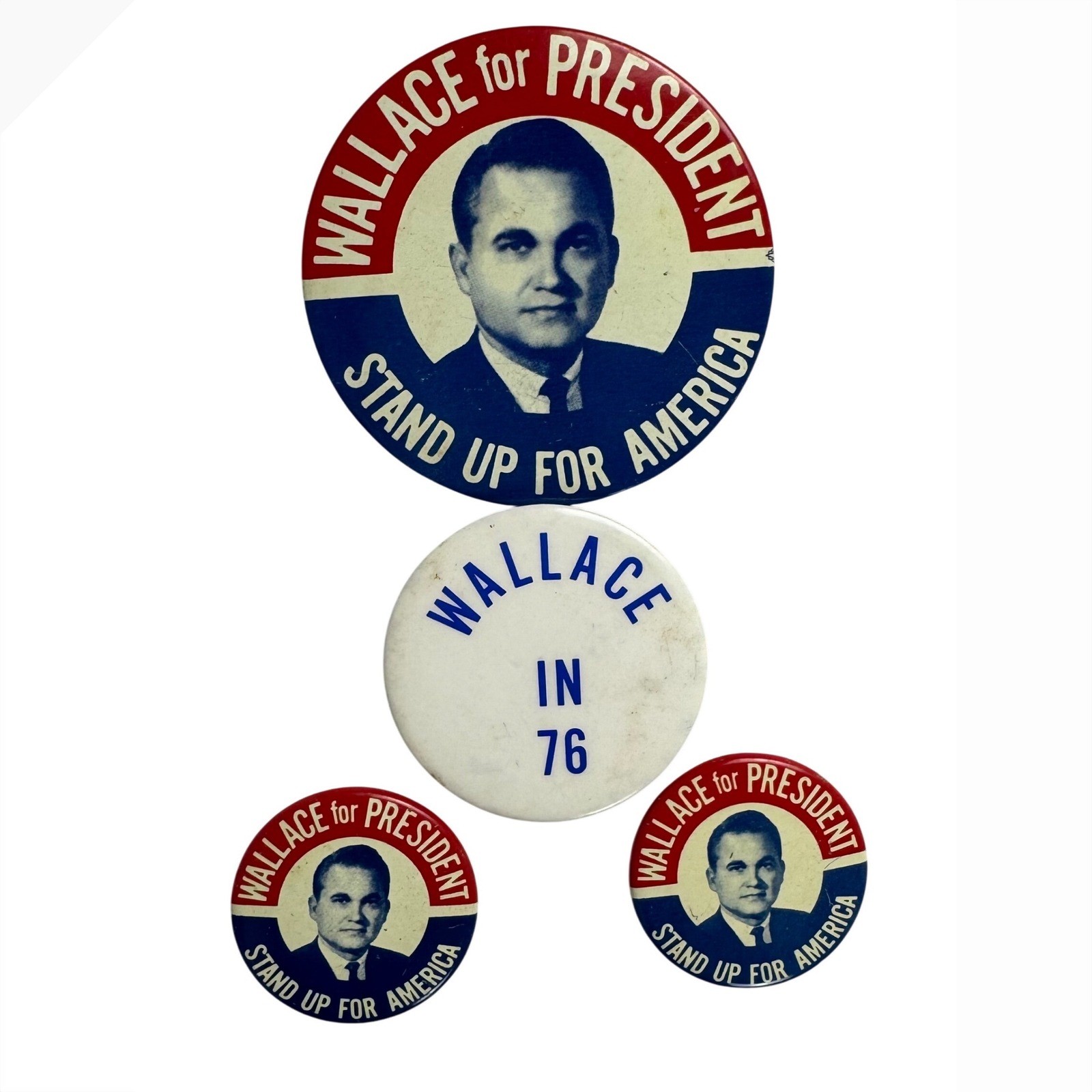 Vintage George Wallace for President Campaign Button Lot 1976 Stand Up For US Vintage George Wallace for President Campaign Button Lot 1976 Stand Up For US