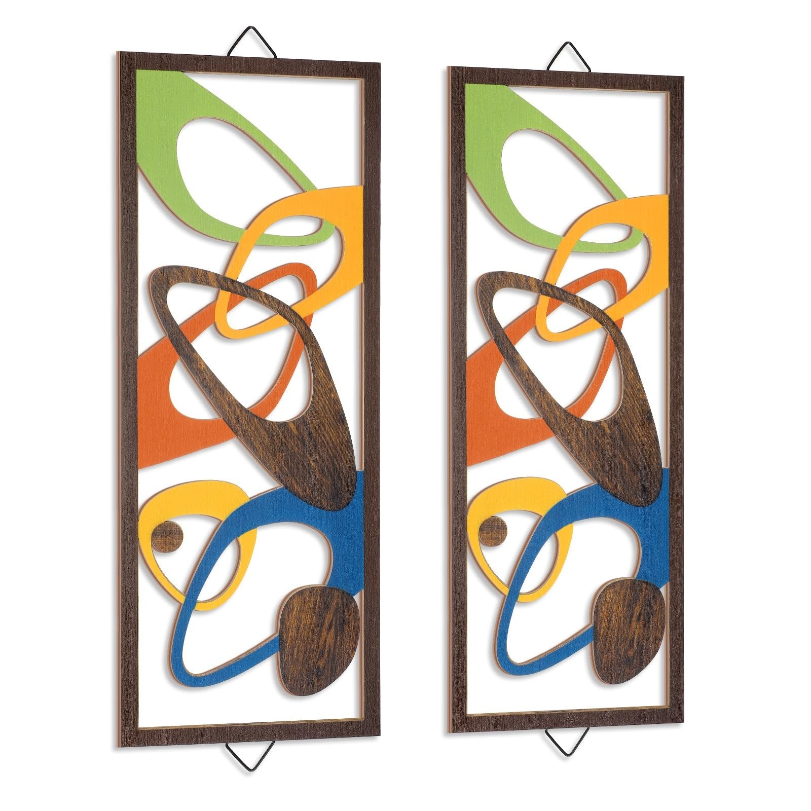 2 Pcs Mid Century Wall Art Set - Modern Home Decor, Vintage Style Prints