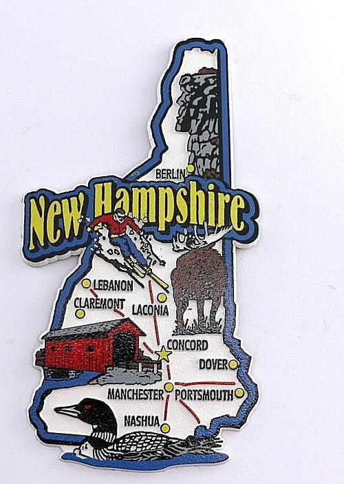 NEW HAMPSHIRE STATE MAP AND LANDMARKS COLLAGE FRIDGE COLLECTIBLE SOUVENIR MAGNET NEW HAMPSHIRE STATE MAP AND LANDMARKS COLLAGE FRIDGE COLLECTIBLE SOUVENIR MAGNET