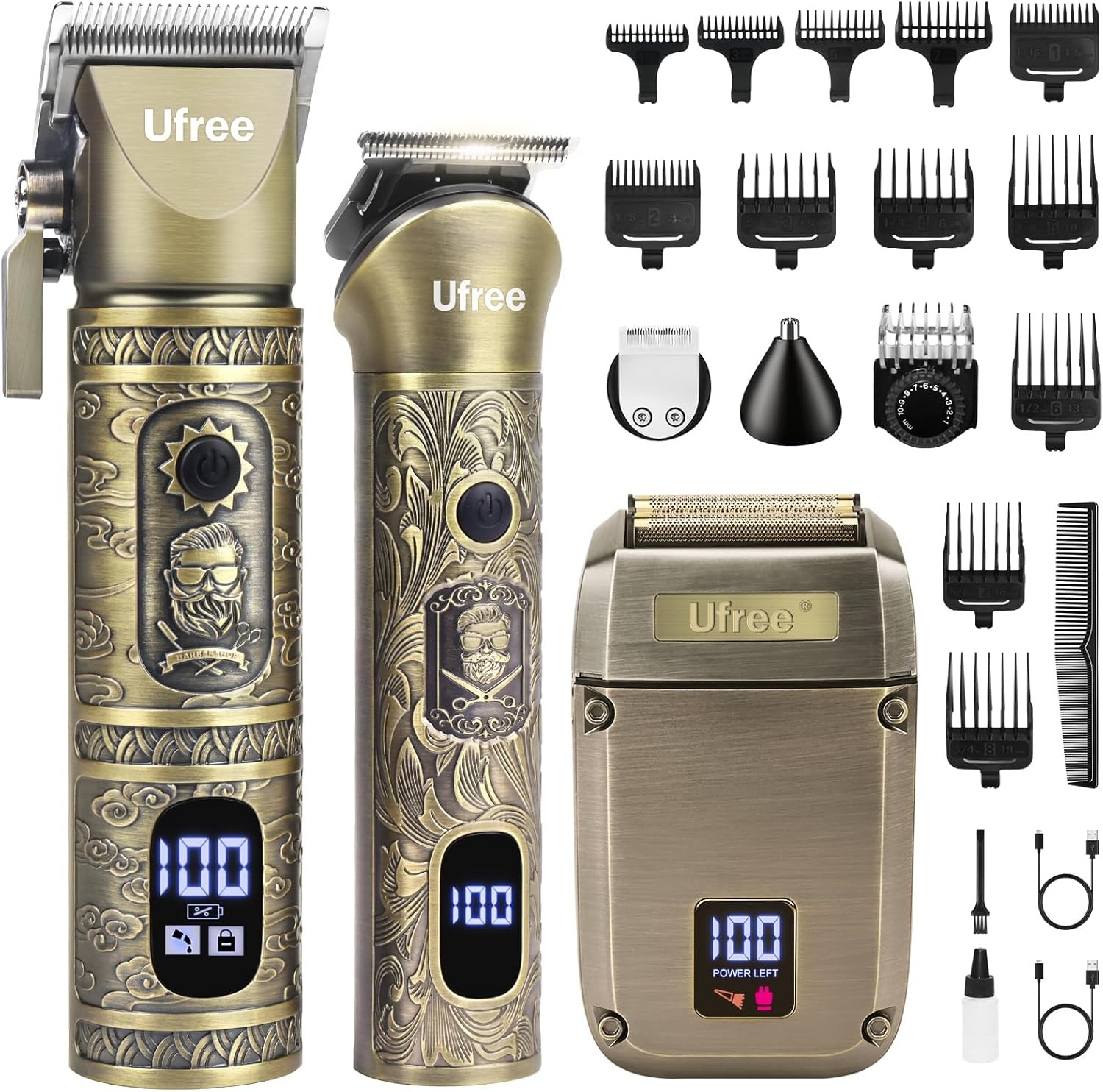 Hair Clippers for Men, Beard Trimmer, Foil Shaver 3-In-1 Grooming Kit | Type-C F Hair Clippers for Men, Beard Trimmer, Foil Shaver 3-In-1 Grooming Kit | Type-C F