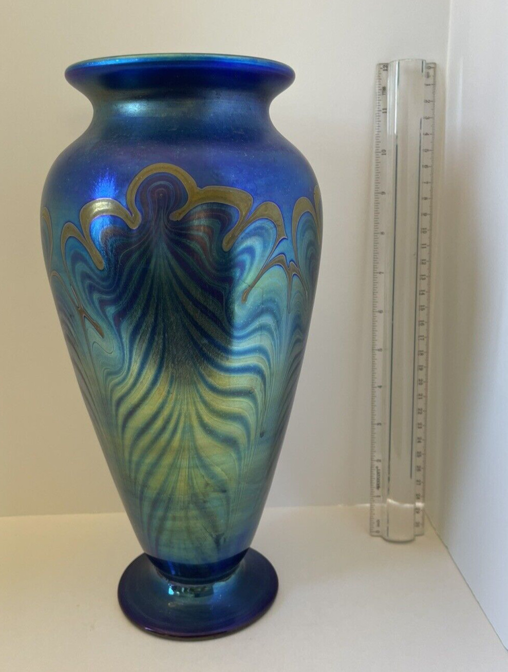 Beautiful Large Signed Tiffany Vase Not Tiffany Beautiful Large Signed Tiffany Vase Not Tiffany