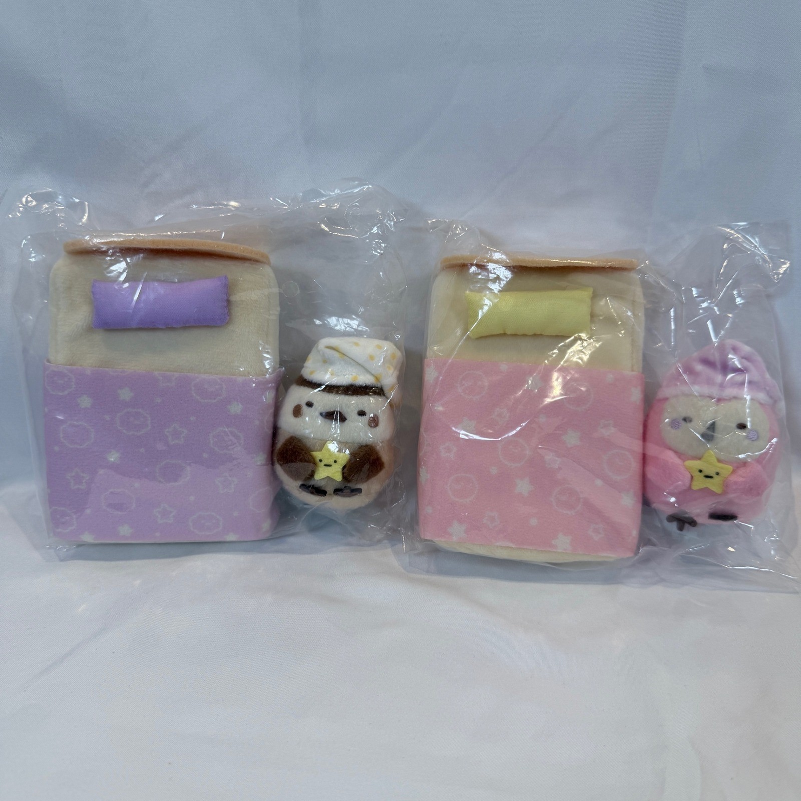 San-X Sumikko Gurashi Ichiban Kuji Bedtime Plush Set Fukurou & Suzume Japan San-X Sumikko Gurashi Ichiban Kuji Bedtime Plush Set Fukurou & Suzume Japan