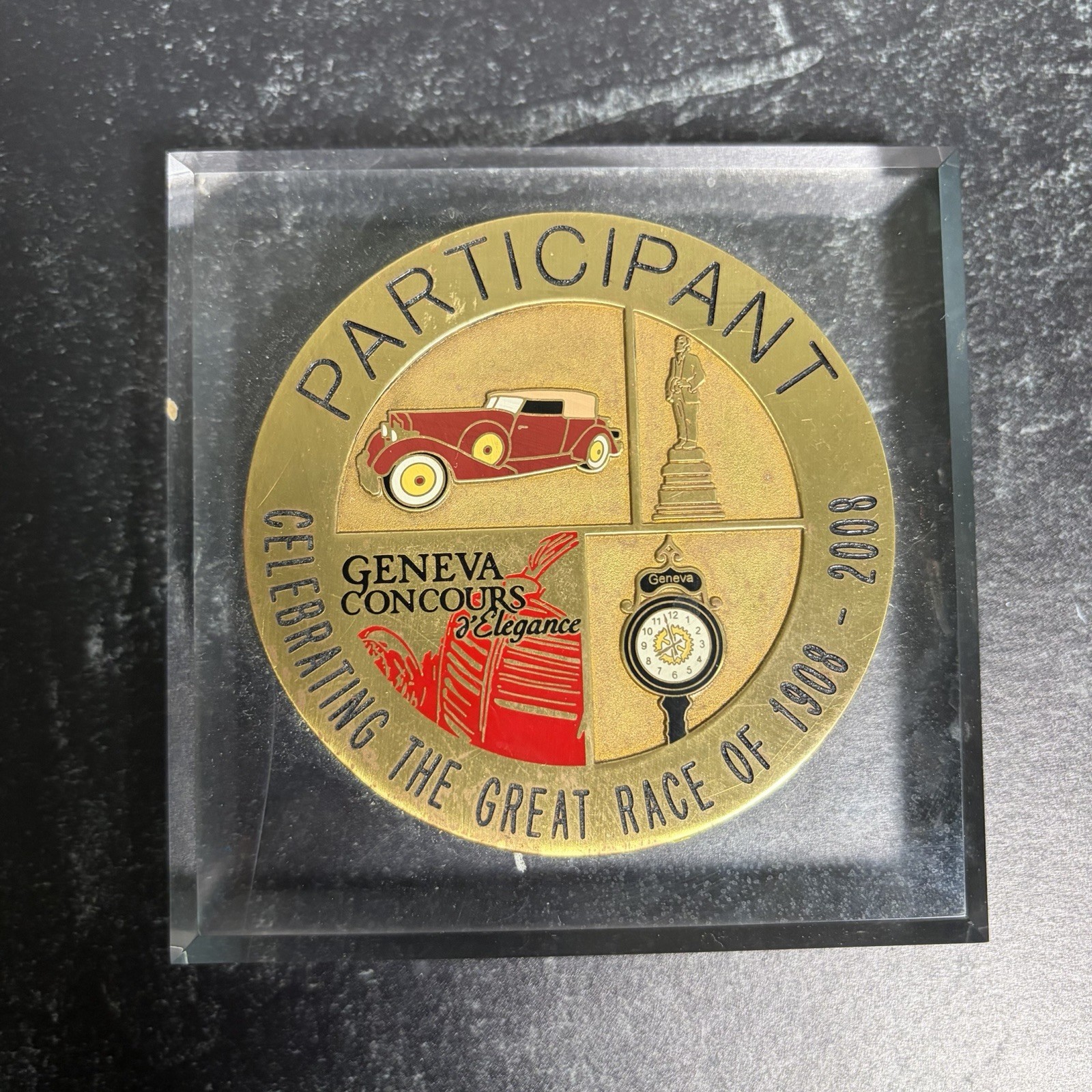 2008 Geneva Concours d’Elegance Participant Classic Car Acrylic Award Plaque