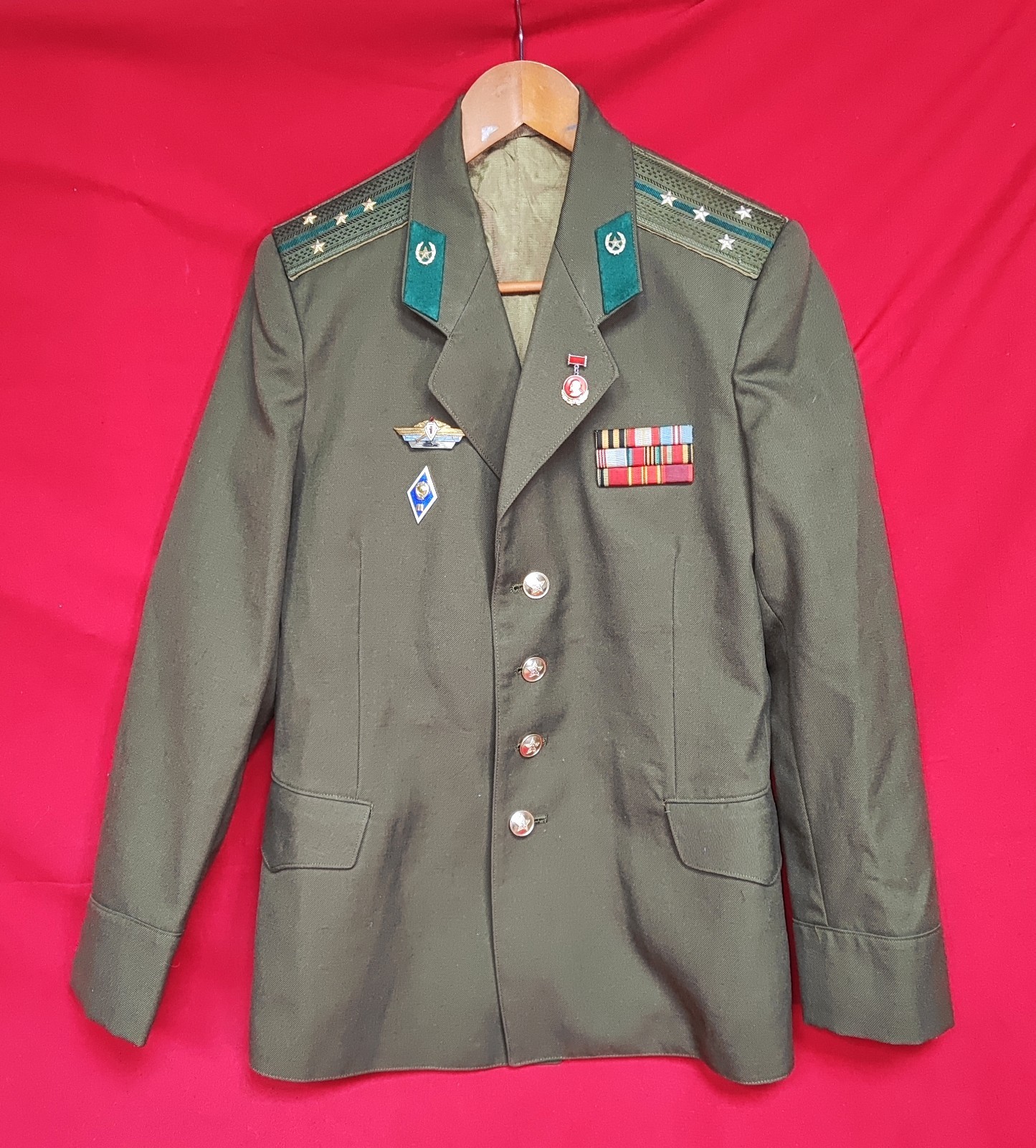 Russian Soviet KGB Border Guard Captain Service Uniform Wool Jacket USSR + Pins Russian Soviet KGB Border Guard Captain Service Uniform Wool Jacket USSR + Pins