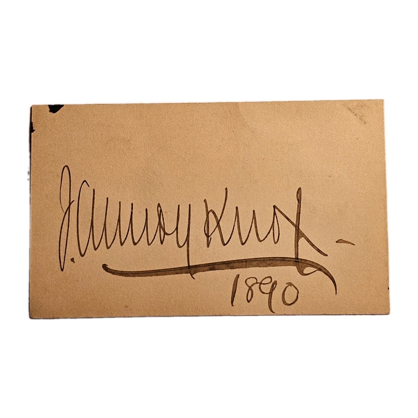 1890 J. Armoy Knox Signed Card Texas Siftings Co-Founder Humor Publisher NY