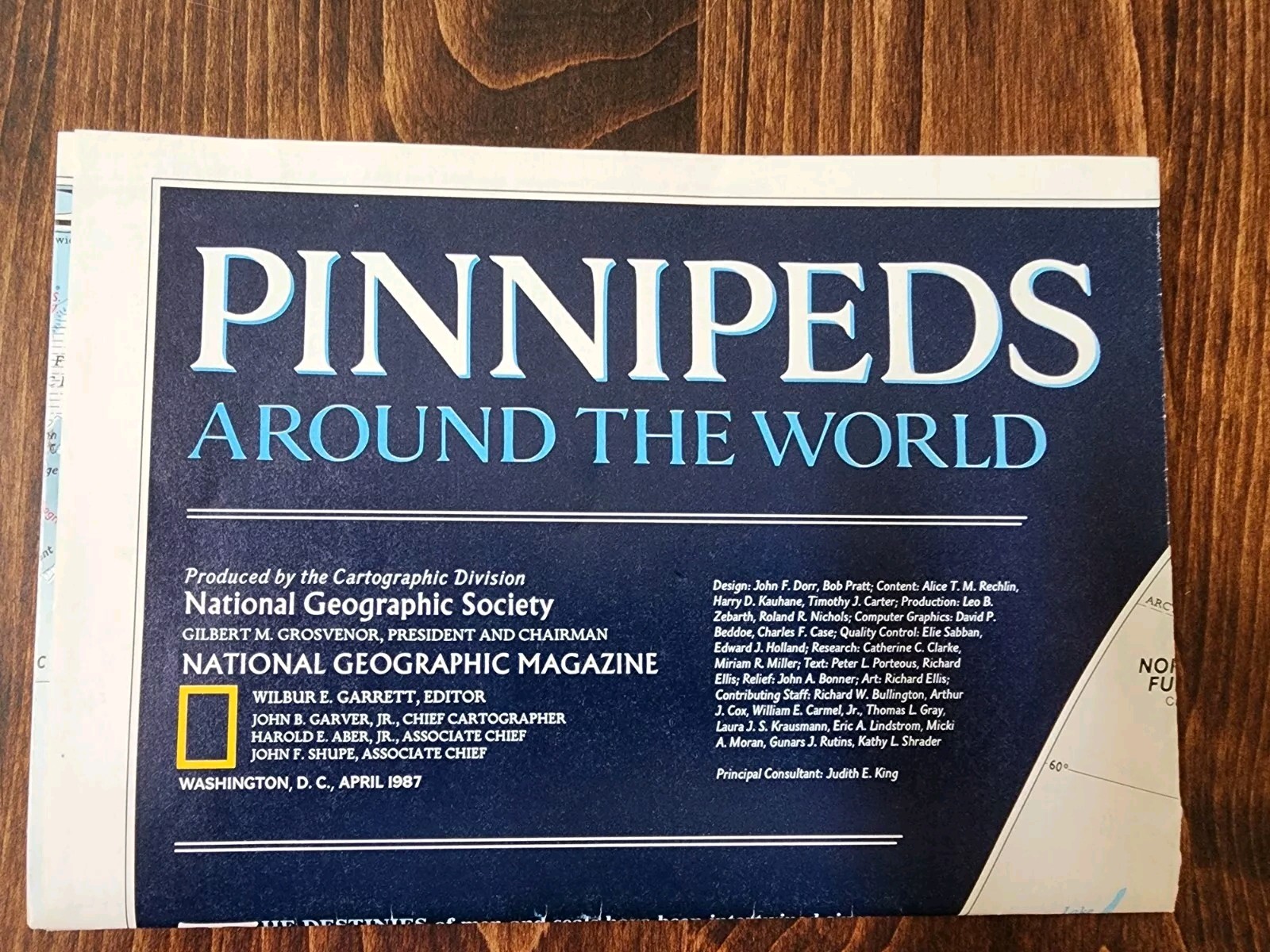April 1987 "Pinnipeds Around The World" ANTARCTICA MAP By National Geographic April 1987 "Pinnipeds Around The World" ANTARCTICA MAP By National Geographic