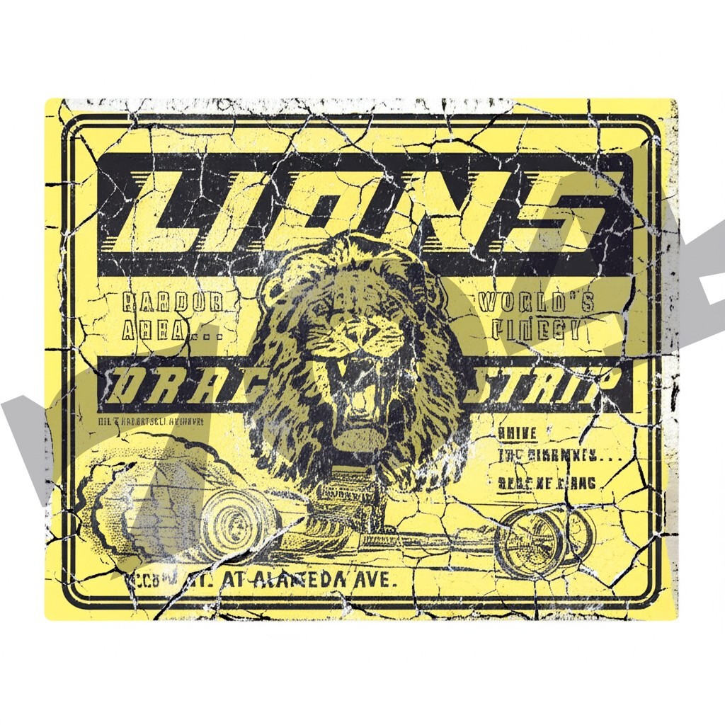 Lions Drag Strip Vintage Style DECAL / Vinyl STICKER, racing, hot rod, rat rod Lions Drag Strip Vintage Style DECAL / Vinyl STICKER, racing, hot rod, rat rod