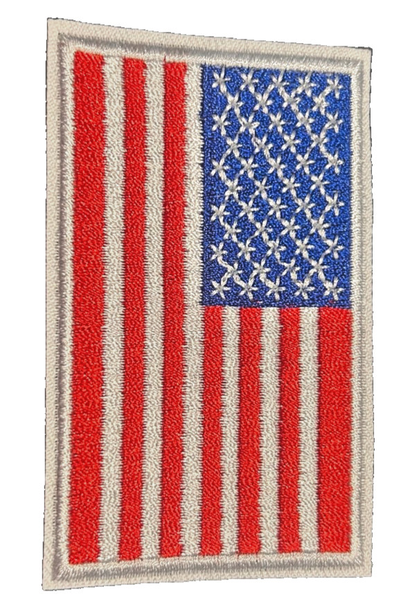 AMERICAN FLAG EMBROIDERED PATCH iron-on WHITE BORDER US UNITED STATES SHOULDER AMERICAN FLAG EMBROIDERED PATCH iron-on WHITE BORDER US UNITED STATES SHOULDER