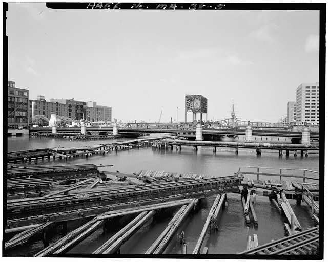Photo:Boston MA 1900s Fort Point Channel Congress Street Bascule Bridge