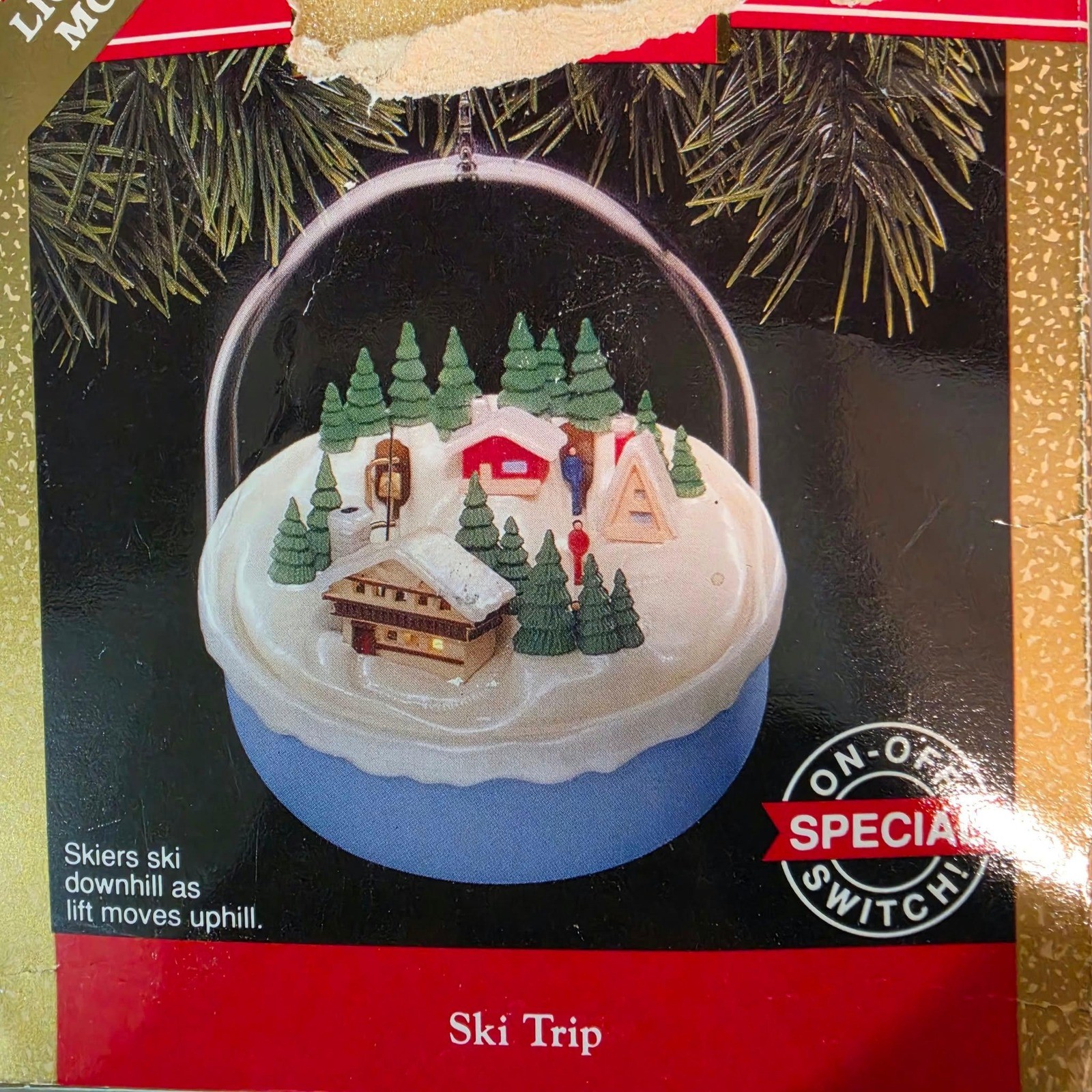 Vintage 1991 Hallmark Keepsake Ski Trip Magic Light Motion Ornament Box Untested Vintage 1991 Hallmark Keepsake Ski Trip Magic Light Motion Ornament Box Untested