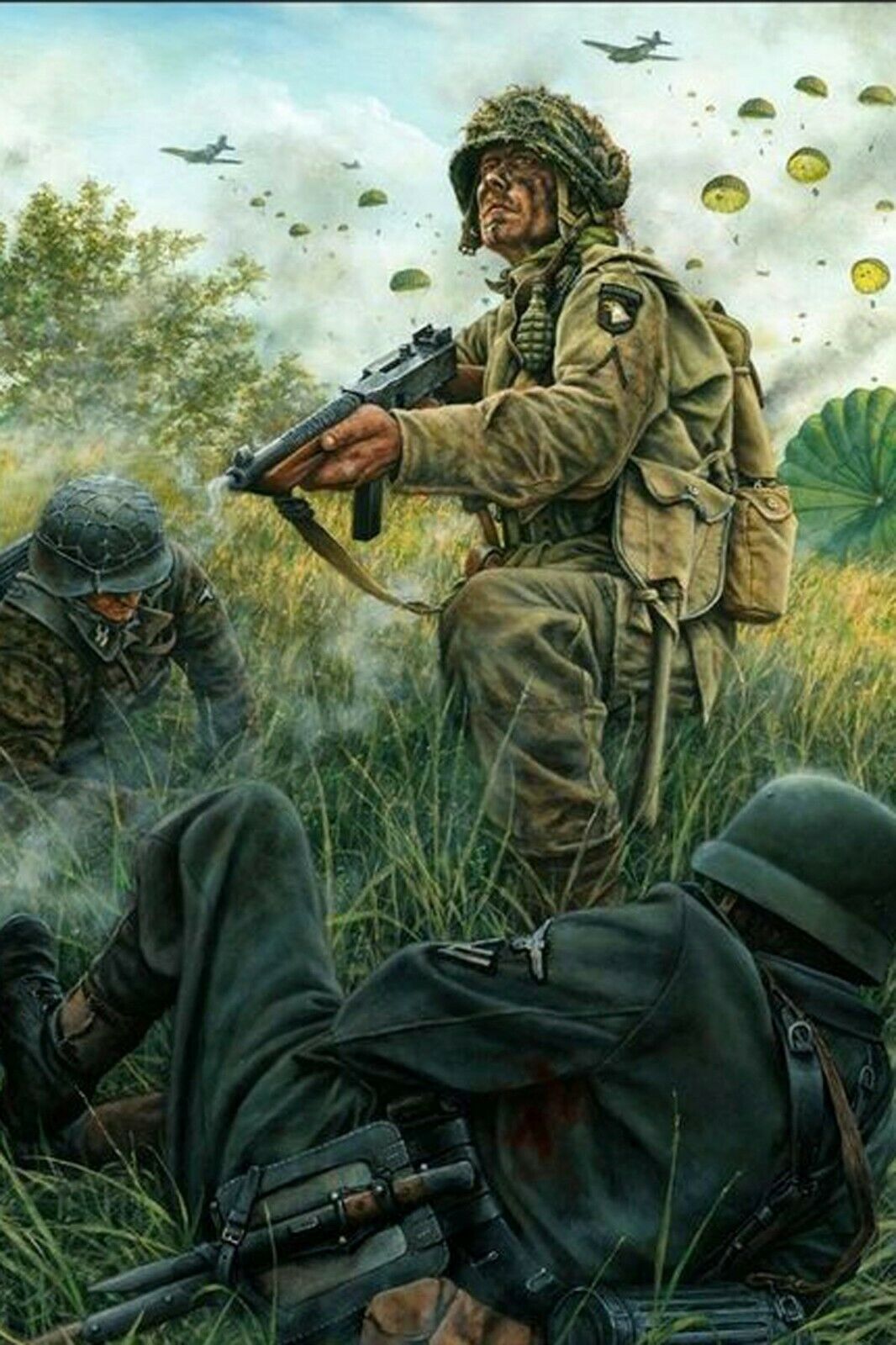 WW II - Usa Photo Art -- 101st Airborne Paratroopers WW II - Usa Photo Art -- 101st Airborne Paratroopers