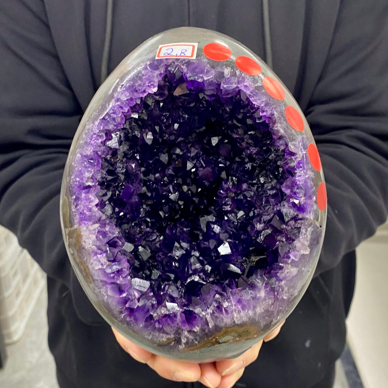 6.15LB High quality Natural Amethyst geode quartz crystal Dinosaur egg healing 6.15LB High quality Natural Amethyst geode quartz crystal Dinosaur egg healing