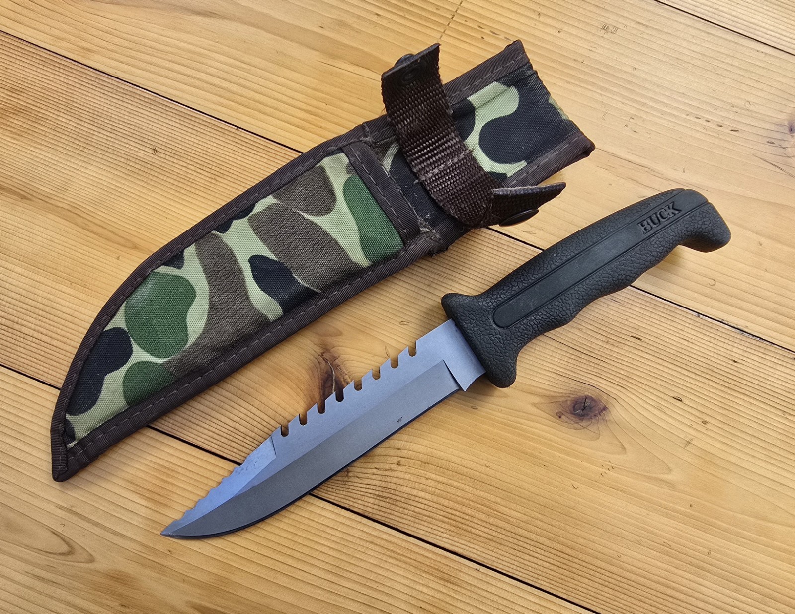 Vintage 1988 BUCK 639 FIELDMATE Fixed Blade Sheath Knife w/ Nylon Camo Sheath Vintage 1988 BUCK 639 FIELDMATE Fixed Blade Sheath Knife w/ Nylon Camo Sheath