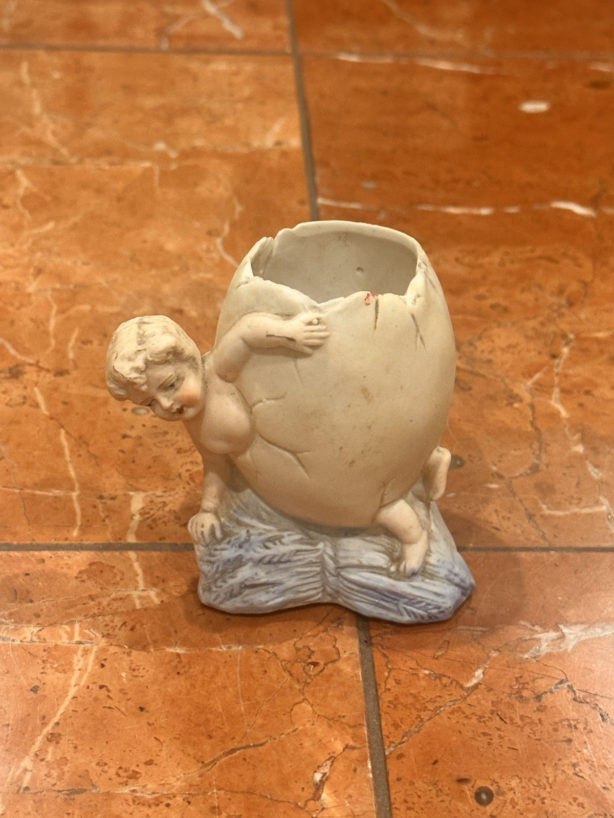 HEUBACH GERMAN ANTIQUE ART NOUVEAU EGG SHELL BABY BOY CHILD CANDY RARE BROKEN HEUBACH GERMAN ANTIQUE ART NOUVEAU EGG SHELL BABY BOY CHILD CANDY RARE BROKEN