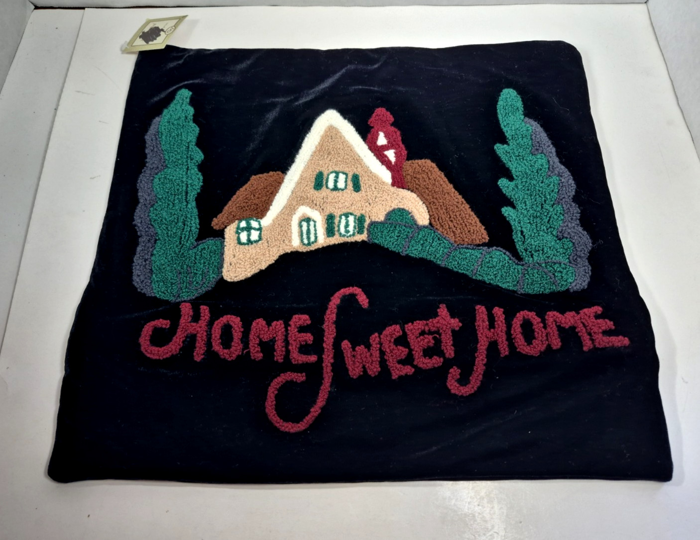 Vintage Hand made Velvet Pillow Cover Home Sweet Home Cottagcore Cozy Sweater Vintage Hand made Velvet Pillow Cover Home Sweet Home Cottagcore Cozy Sweater