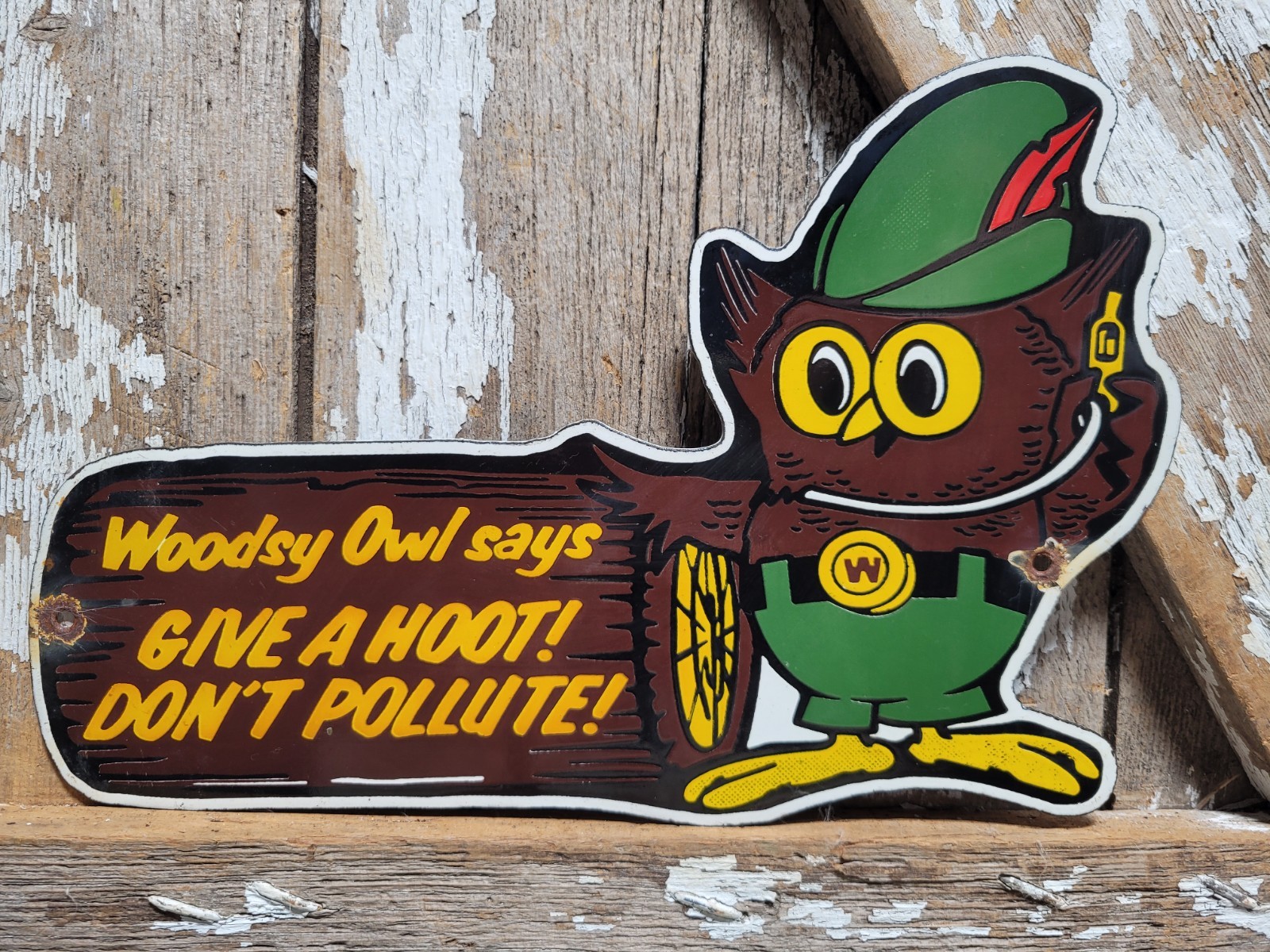 VINTAGE WOODSY OWL PORCELAIN SIGN OLD FOREST SERVICE PARK SMOKEY DONT POLLUTE VINTAGE WOODSY OWL PORCELAIN SIGN OLD FOREST SERVICE PARK SMOKEY DONT POLLUTE